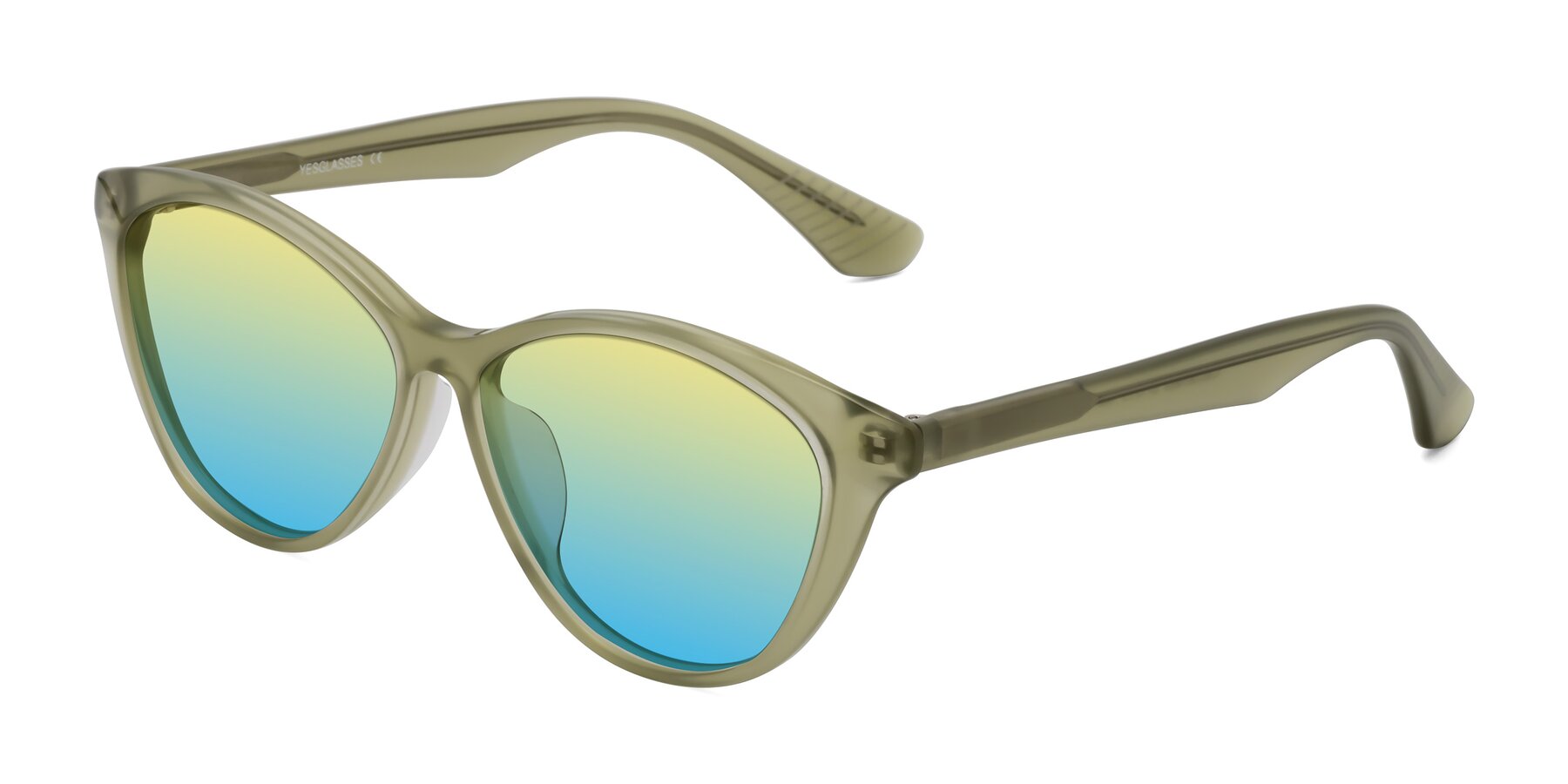 Angle of Casualness in Olive with Yellow / Blue Gradient Lenses