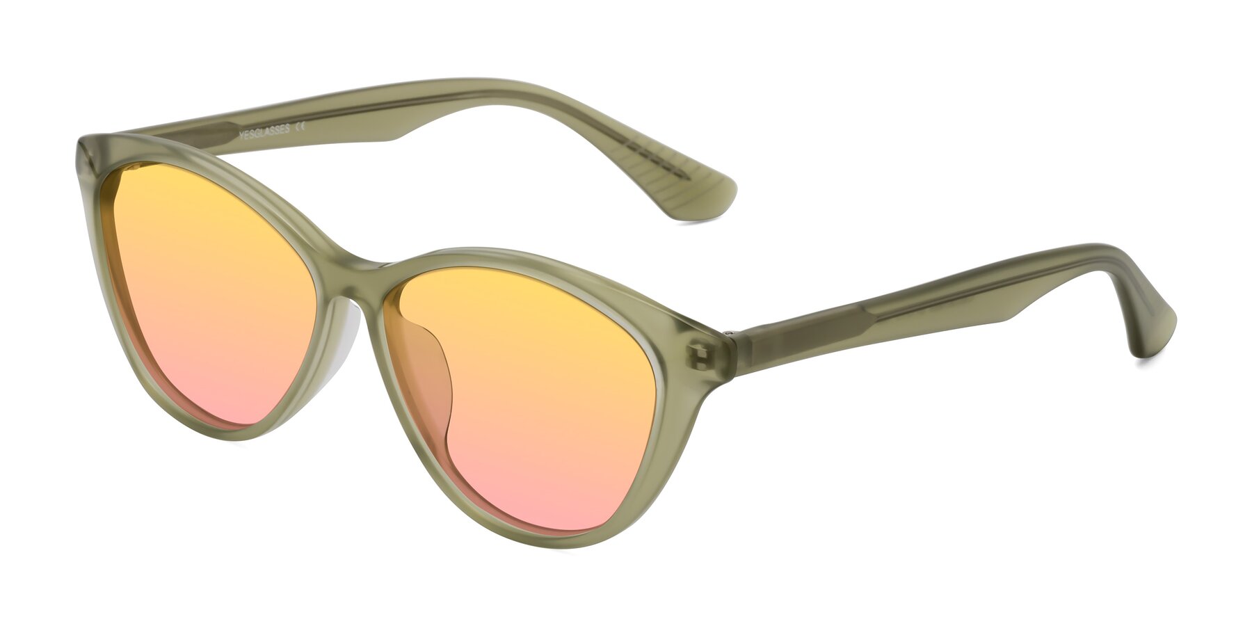 Angle of Casualness in Olive with Yellow / Pink Gradient Lenses