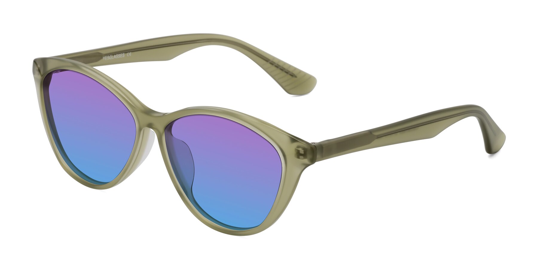 Angle of Casualness in Olive with Purple / Blue Gradient Lenses