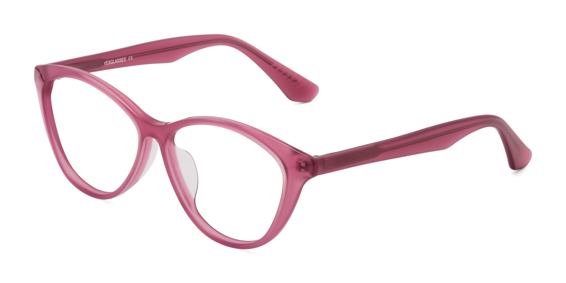 Angle of Casualness in Pink with Clear Eyeglass Lenses