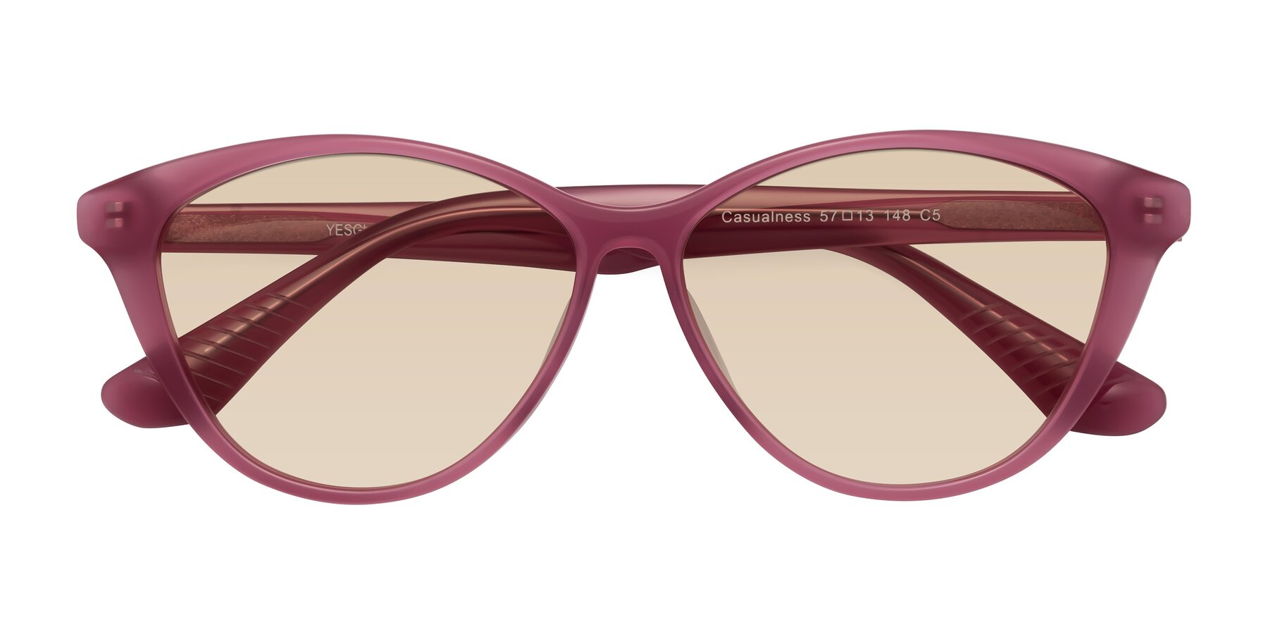 Folded Front of Casualness in Pink with Light Brown Tinted Lenses