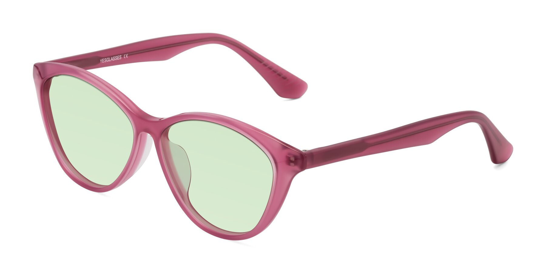 Angle of Casualness in Pink with Light Green Tinted Lenses