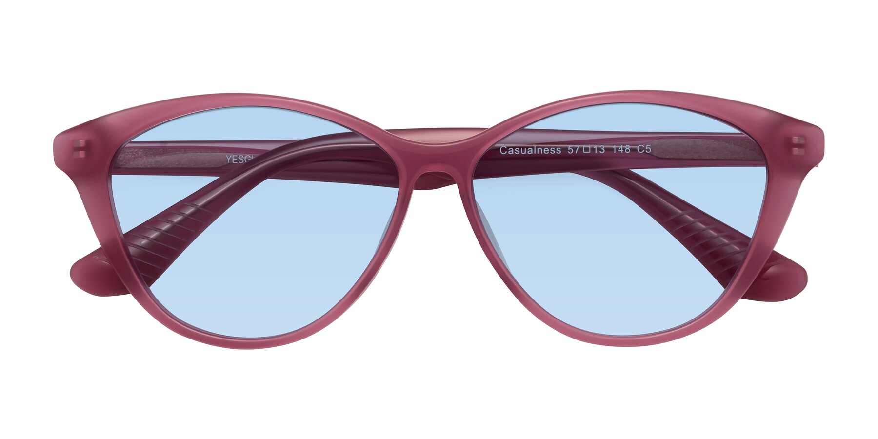 Folded Front of Casualness in Pink with Light Blue Tinted Lenses