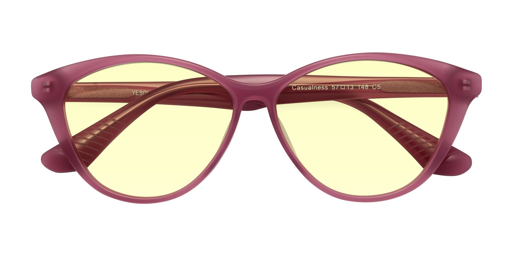 Folded Front of Casualness in Pink with Light Yellow Tinted Lenses