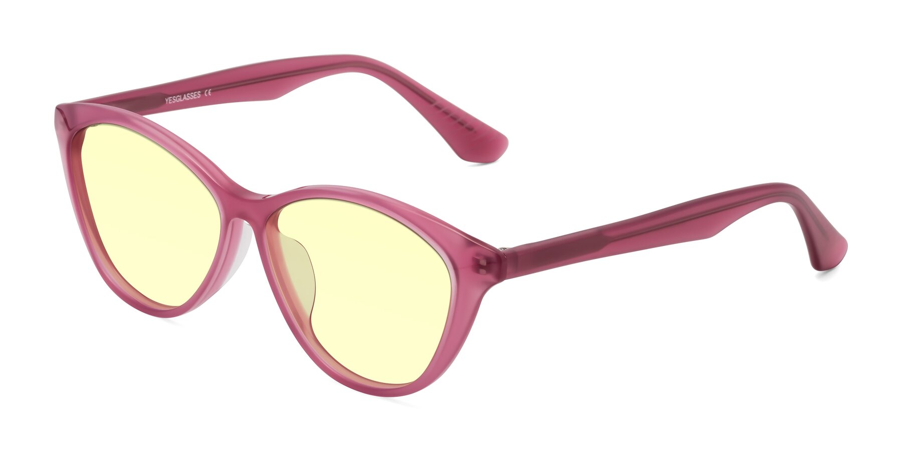 Angle of Casualness in Pink with Light Yellow Tinted Lenses