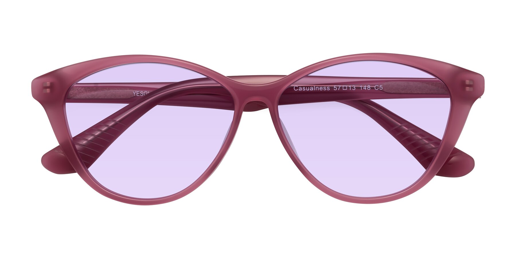 Folded Front of Casualness in Pink with Light Purple Tinted Lenses