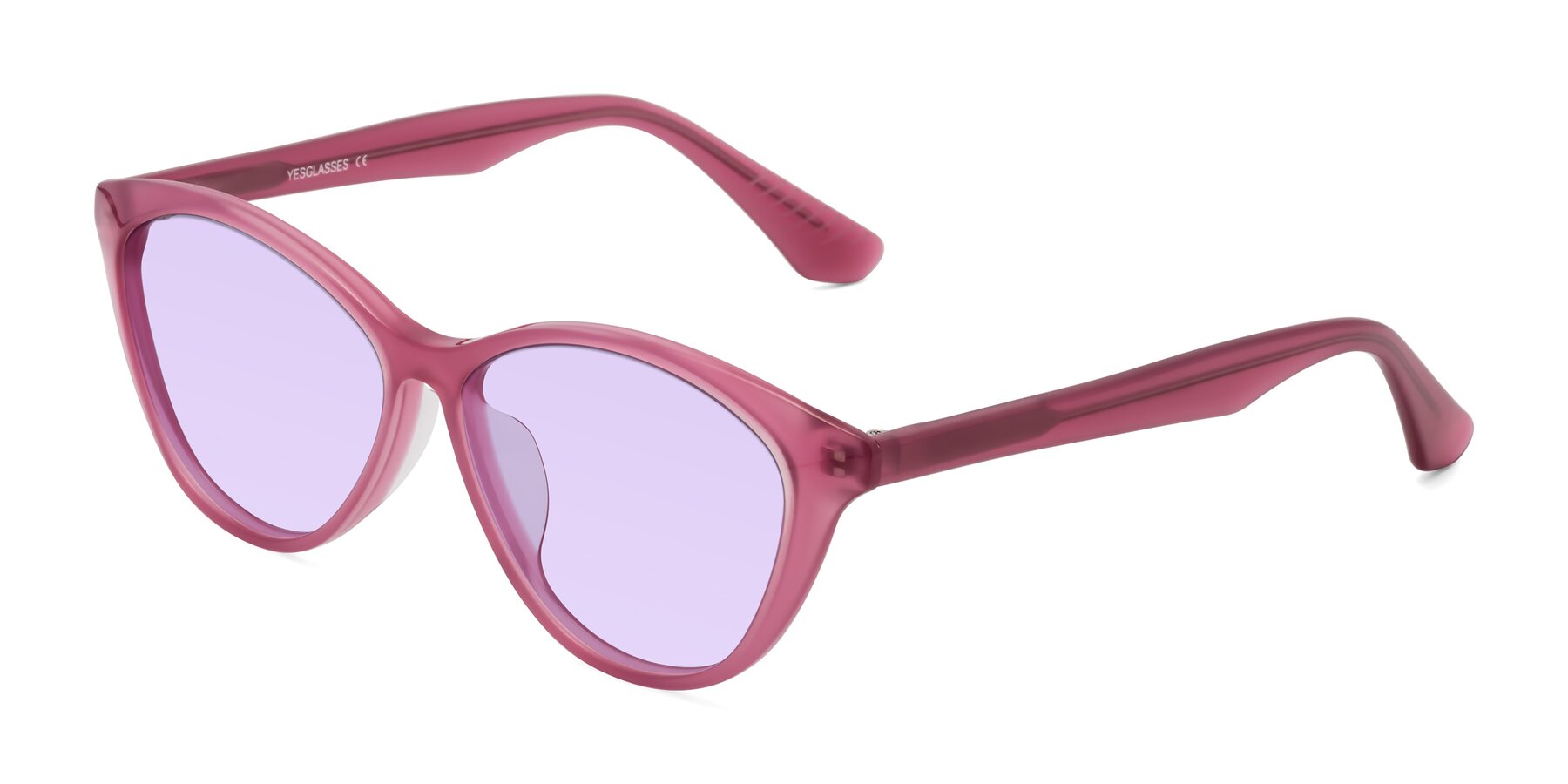 Angle of Casualness in Pink with Light Purple Tinted Lenses