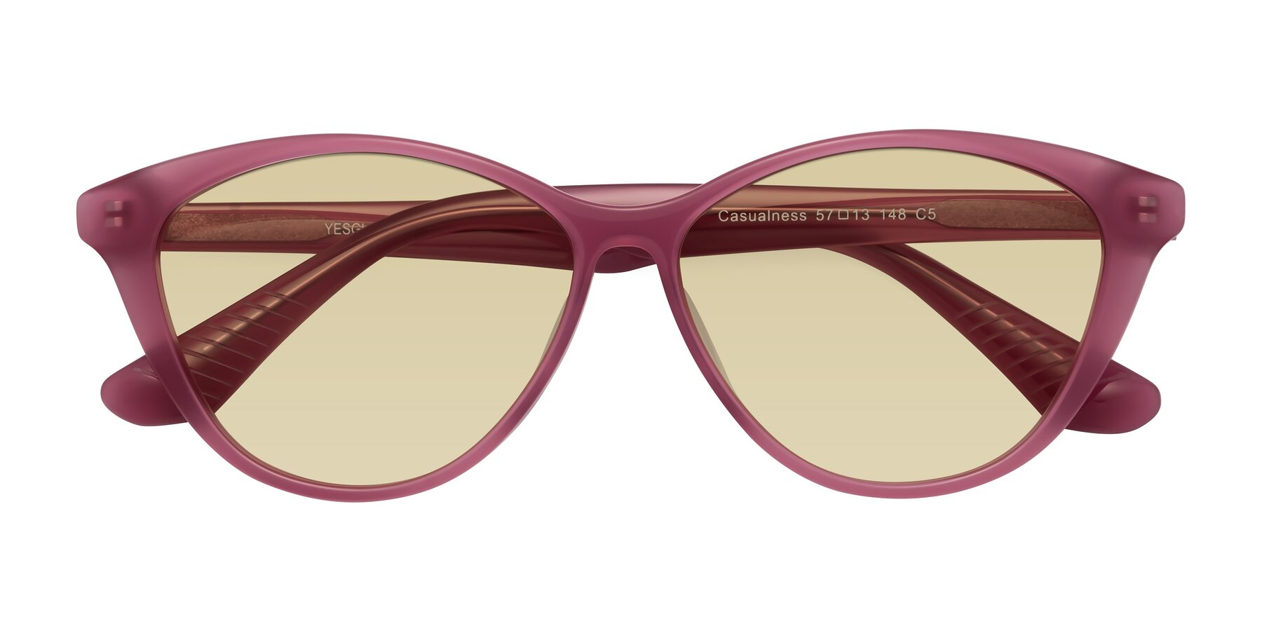 Folded Front of Casualness in Pink with Light Champagne Tinted Lenses