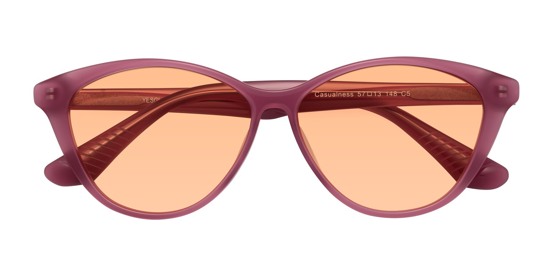 Folded Front of Casualness in Pink with Light Orange Tinted Lenses