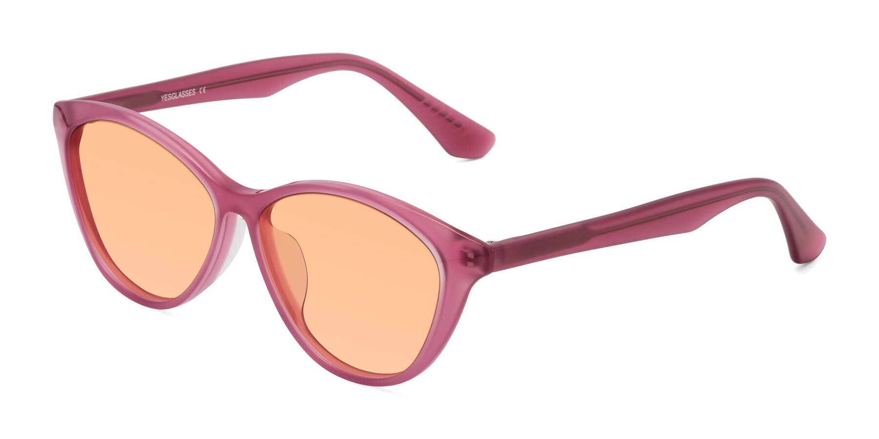 Angle of Casualness in Pink with Light Orange Tinted Lenses