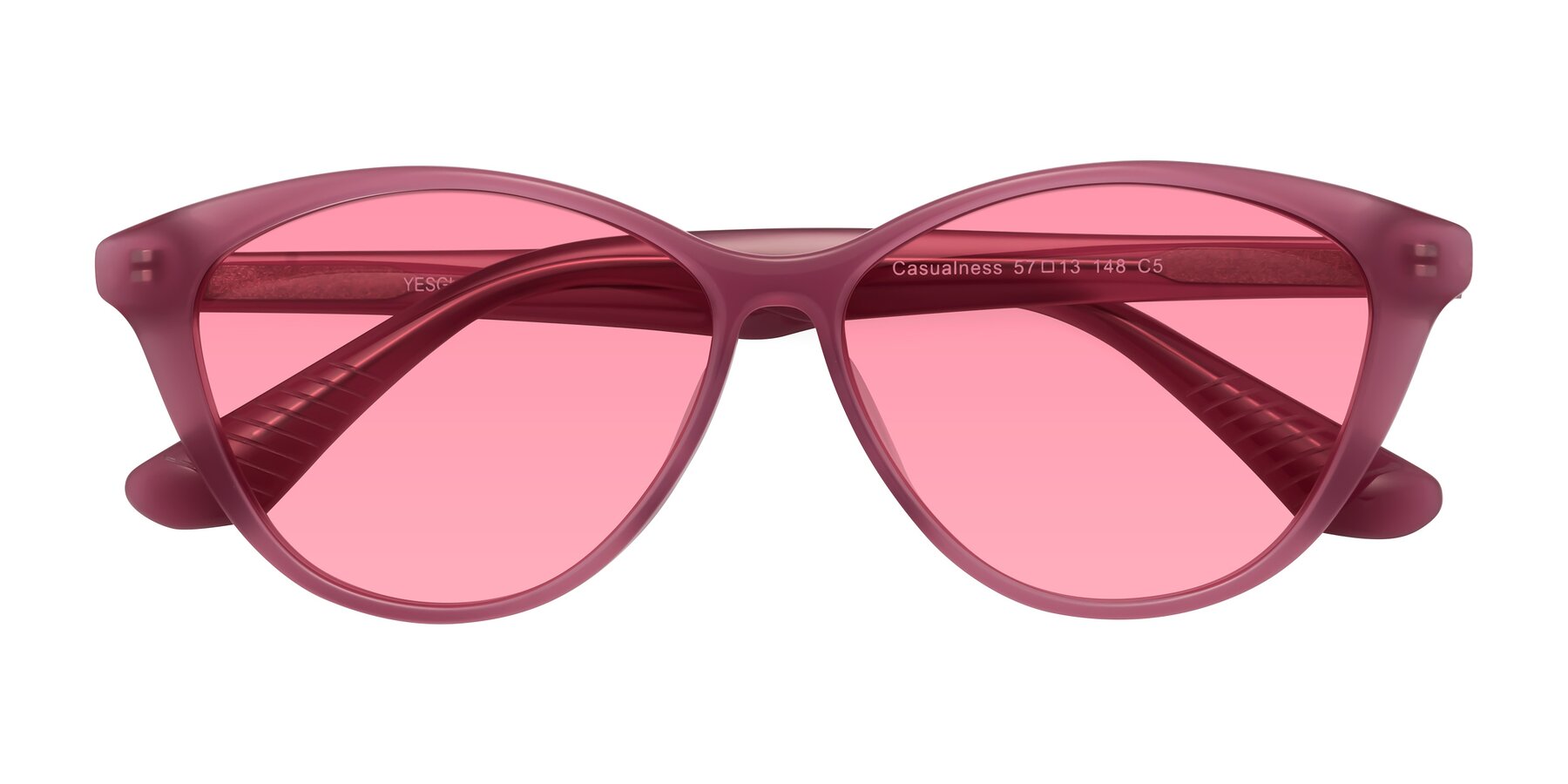 Folded Front of Casualness in Pink with Pink Tinted Lenses