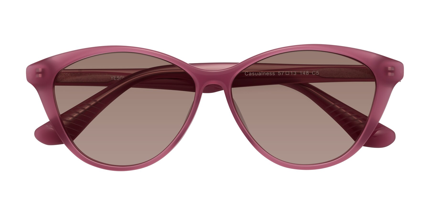 Folded Front of Casualness in Pink with Medium Brown Tinted Lenses