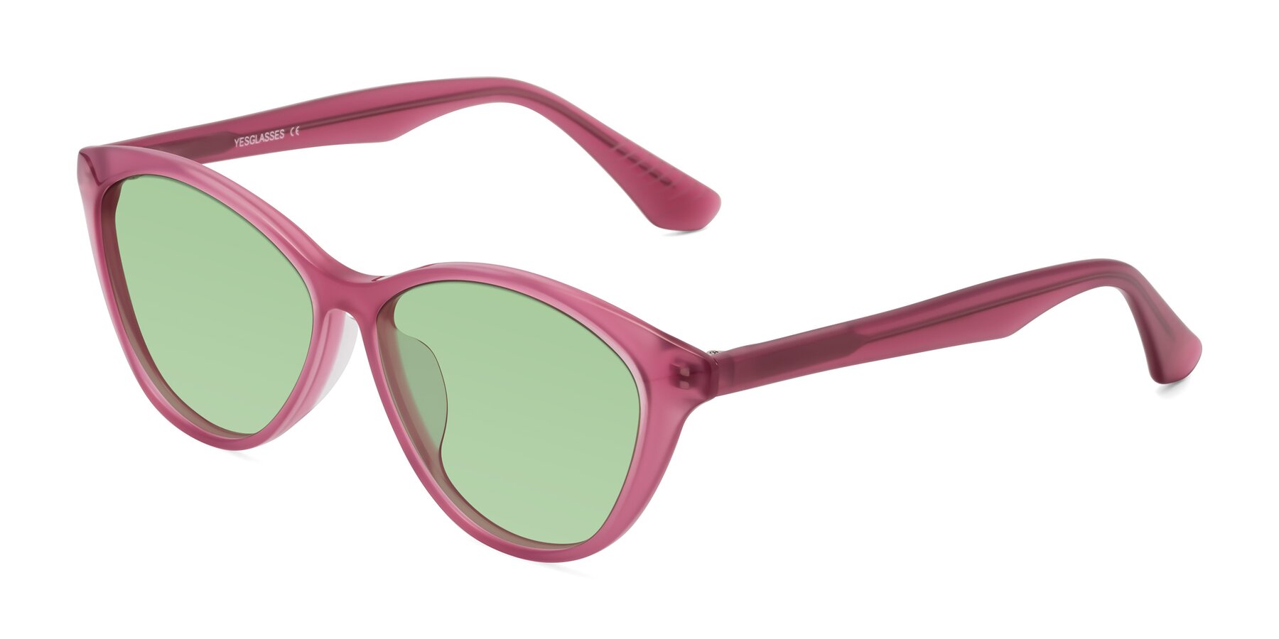 Angle of Casualness in Pink with Medium Green Tinted Lenses