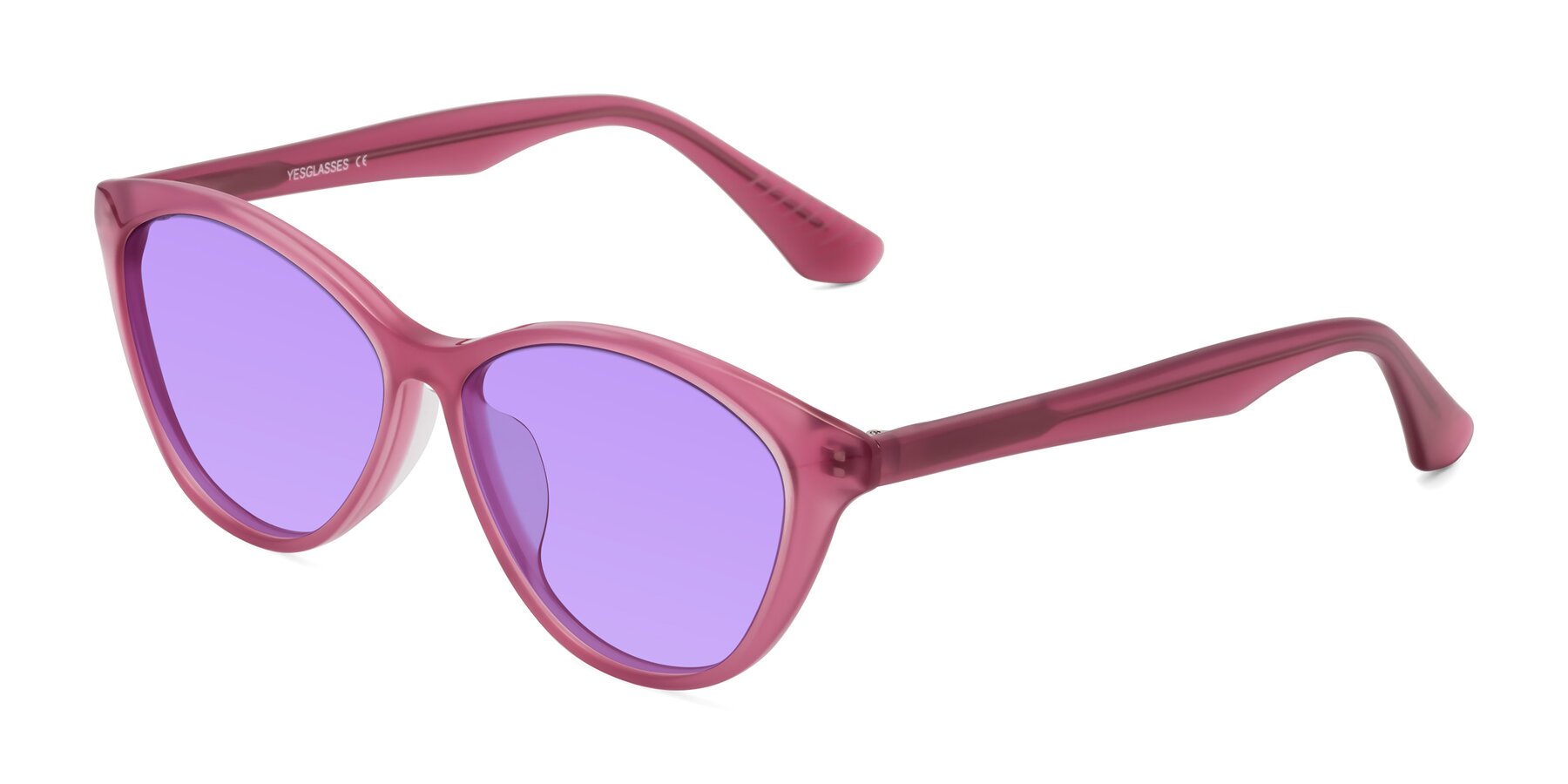 Angle of Casualness in Pink with Medium Purple Tinted Lenses