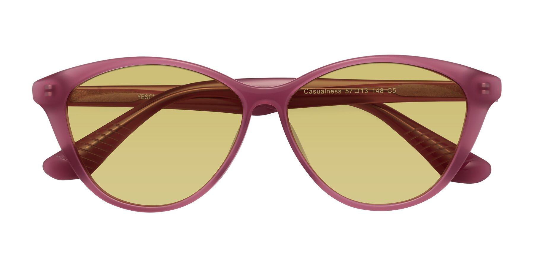 Folded Front of Casualness in Pink with Medium Champagne Tinted Lenses