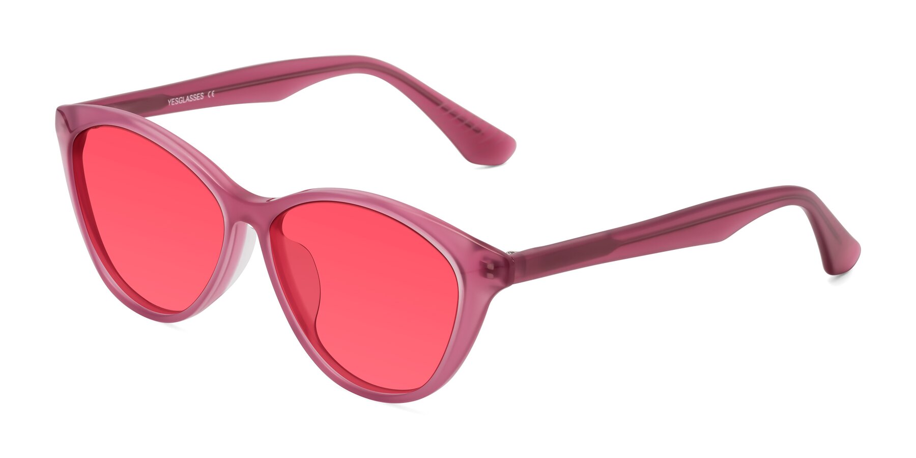 Angle of Casualness in Pink with Red Tinted Lenses