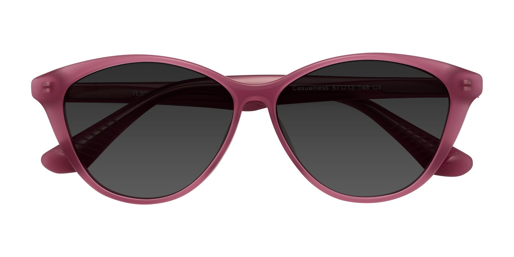 Folded Front of Casualness in Pink with Gray Tinted Lenses