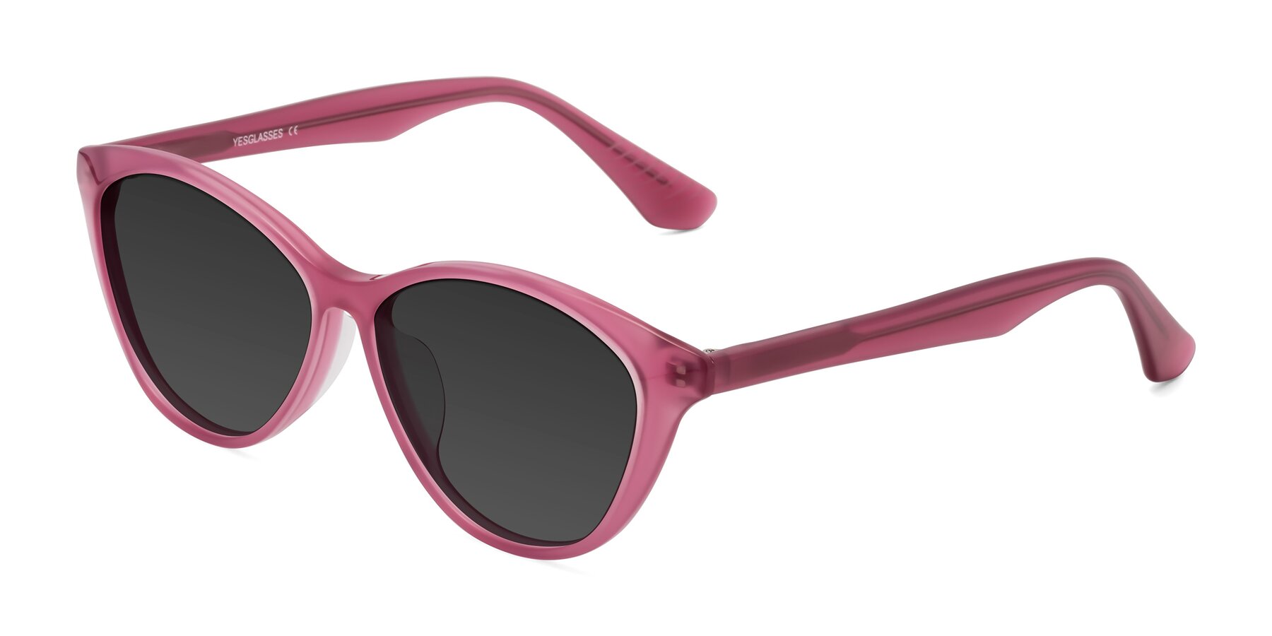 Angle of Casualness in Pink with Gray Tinted Lenses