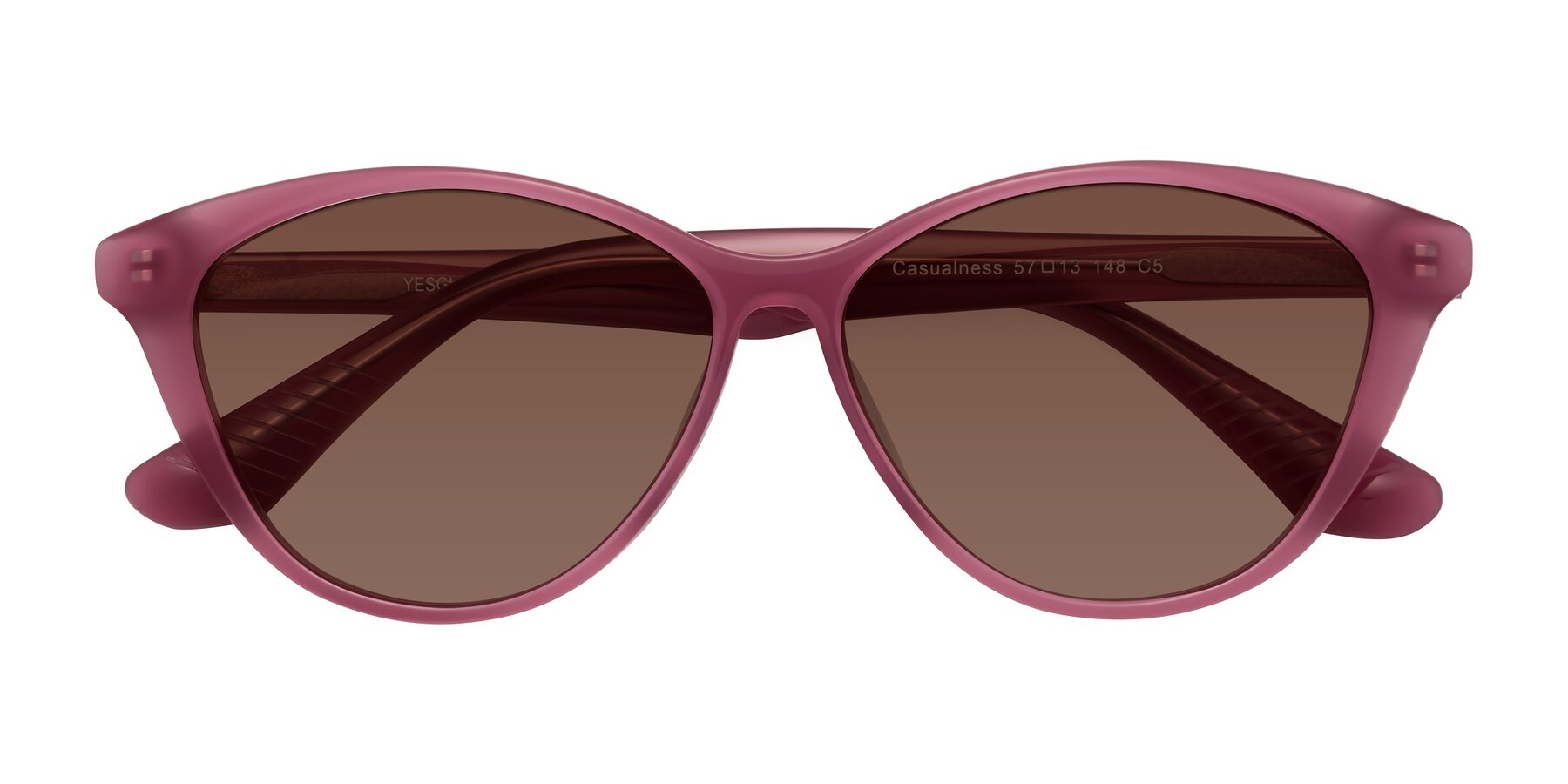 Folded Front of Casualness in Pink with Brown Tinted Lenses