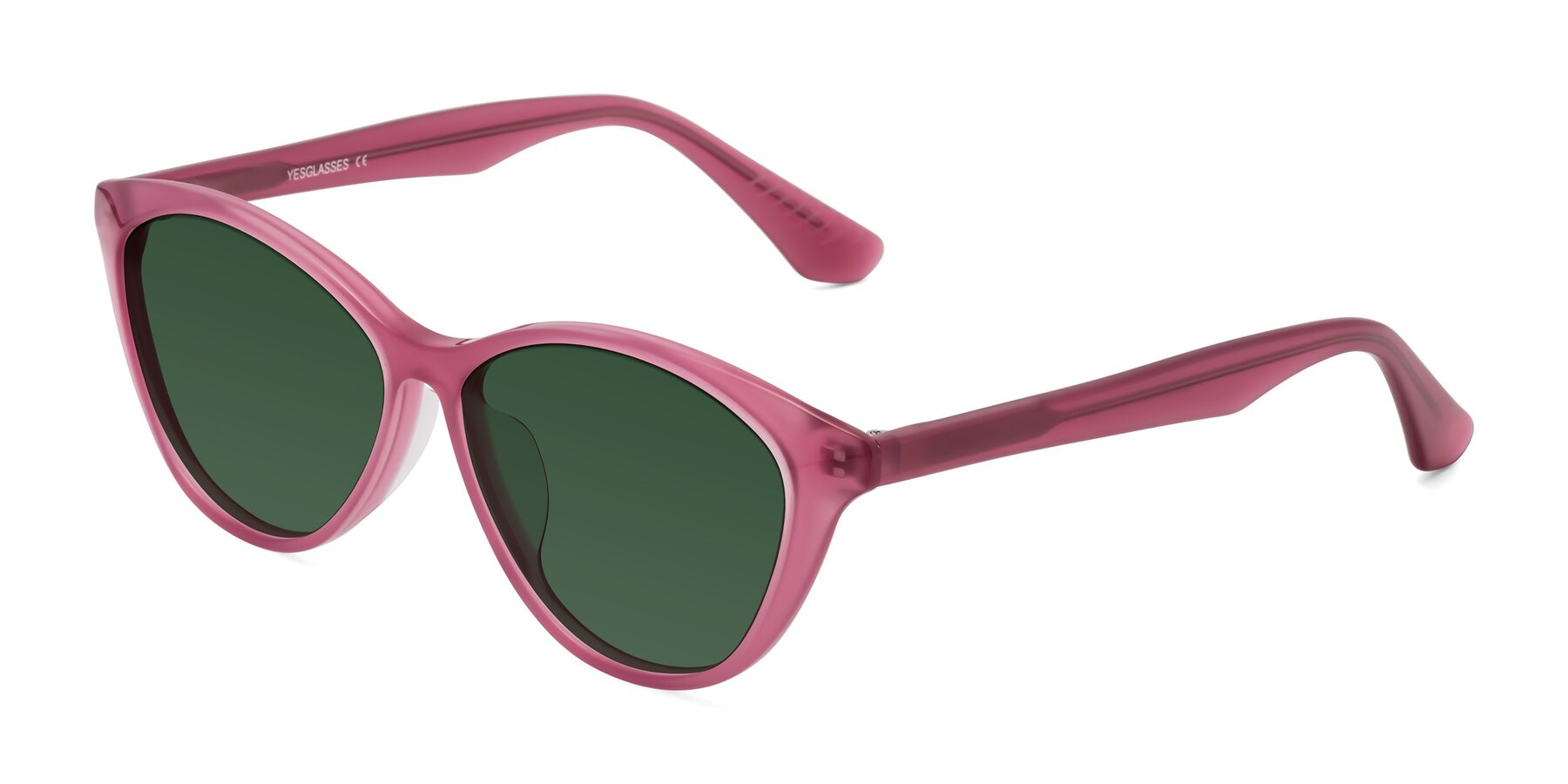 Angle of Casualness in Pink with Green Tinted Lenses