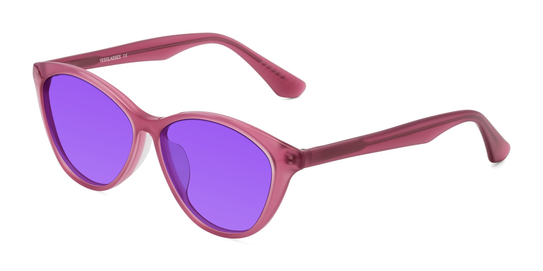 Angle of Casualness in Pink with Purple Tinted Lenses