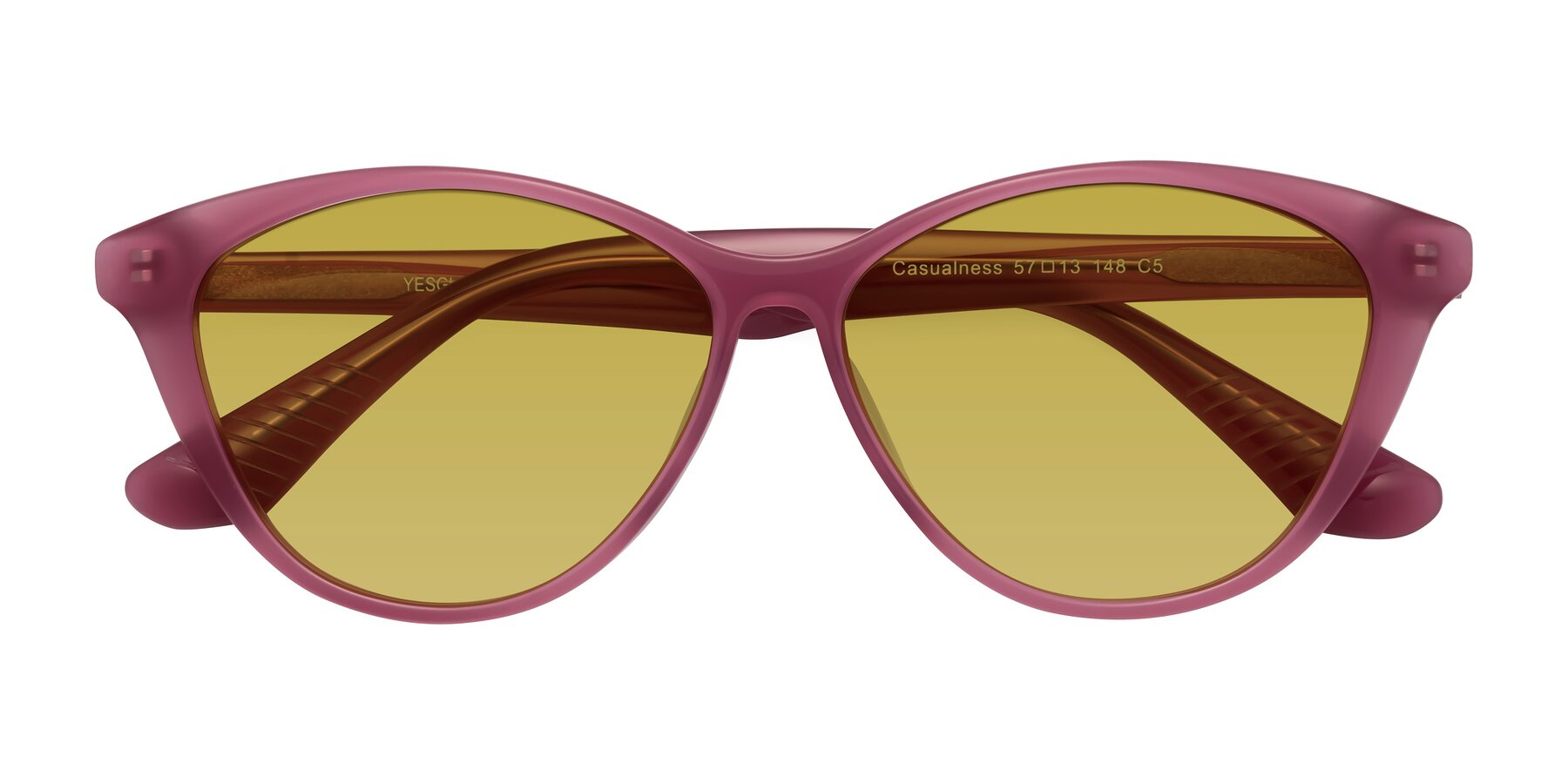 Folded Front of Casualness in Pink with Champagne Tinted Lenses