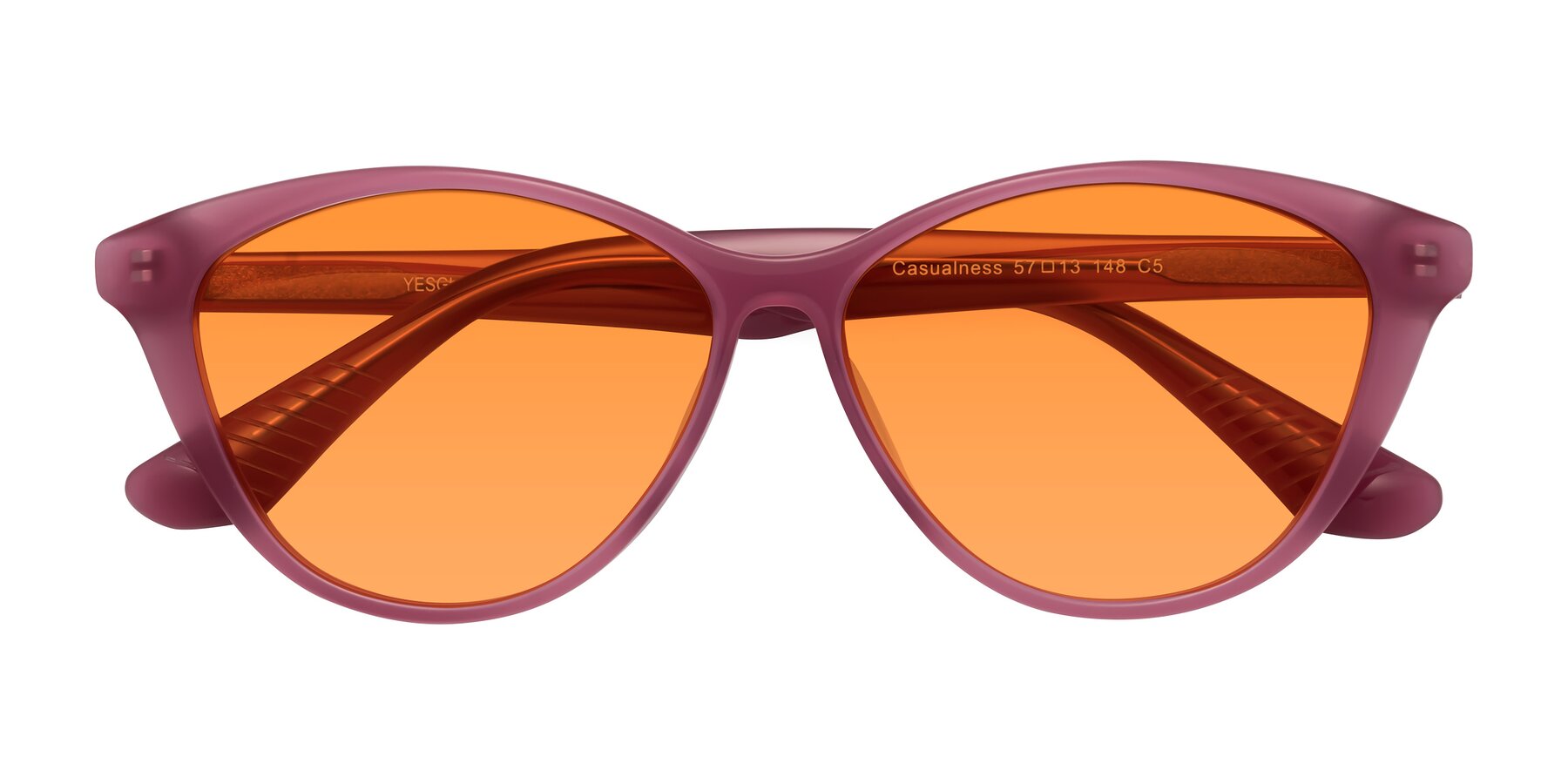 Folded Front of Casualness in Pink with Orange Tinted Lenses