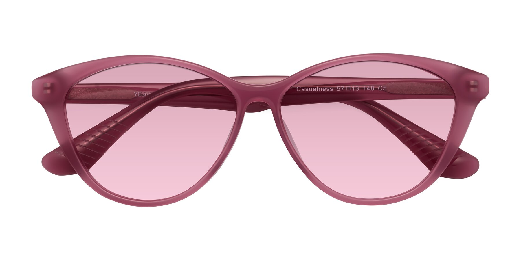 Folded Front of Casualness in Pink with Light Wine Tinted Lenses