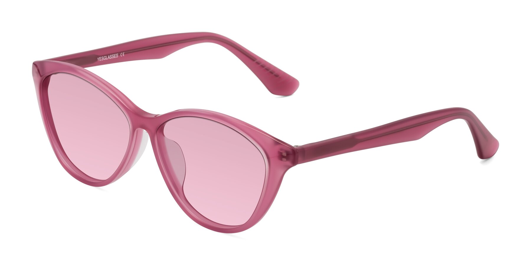 Angle of Casualness in Pink with Light Wine Tinted Lenses