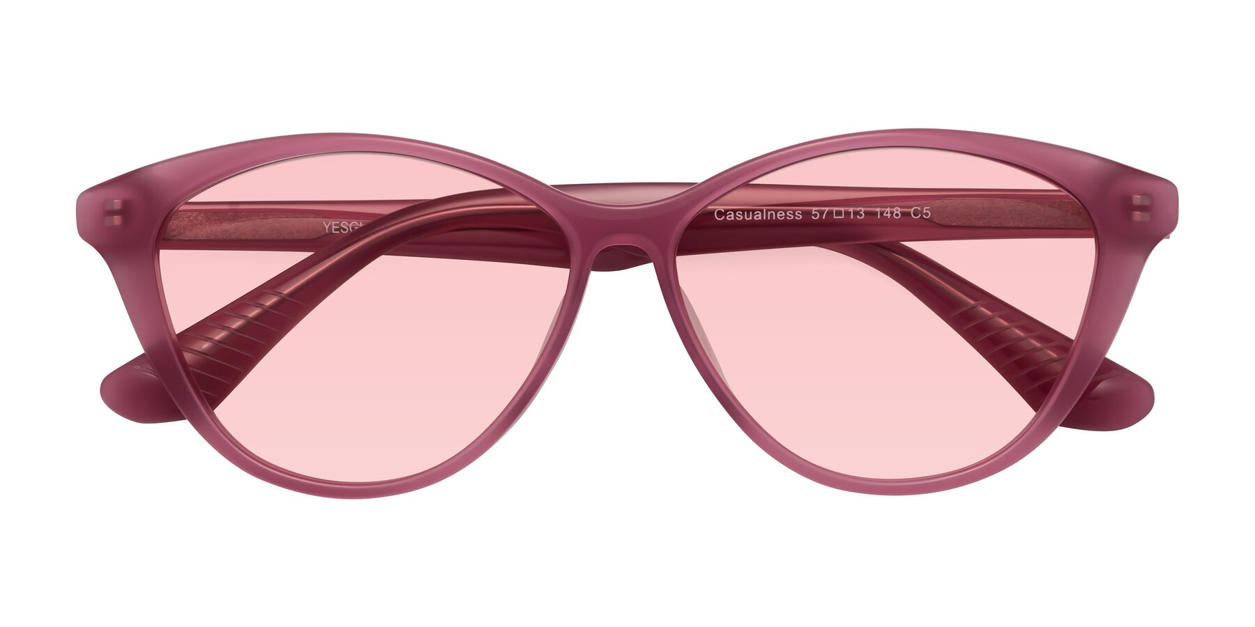 Folded Front of Casualness in Pink with Light Garnet Tinted Lenses