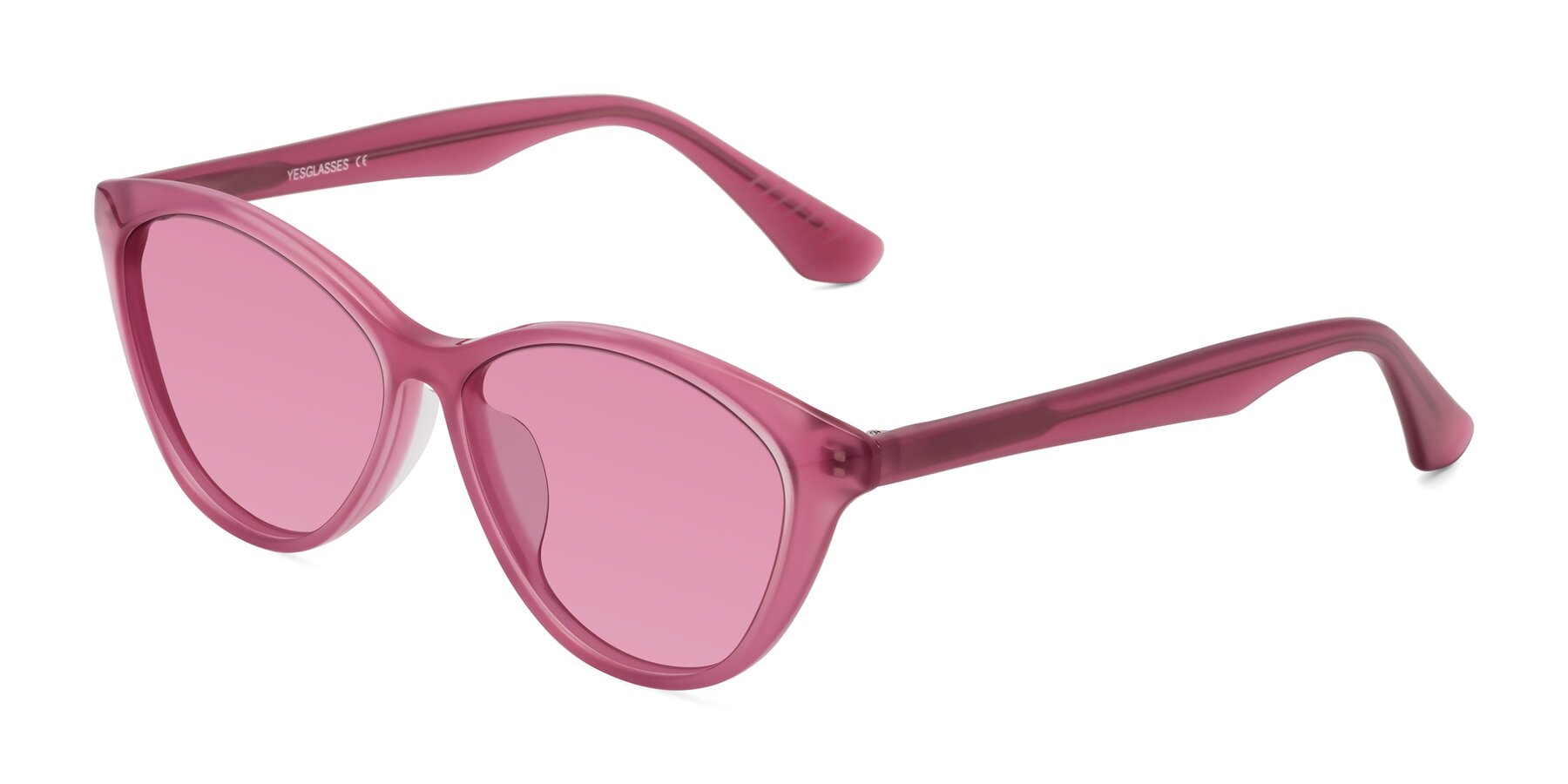 Angle of Casualness in Pink with Medium Wine Tinted Lenses