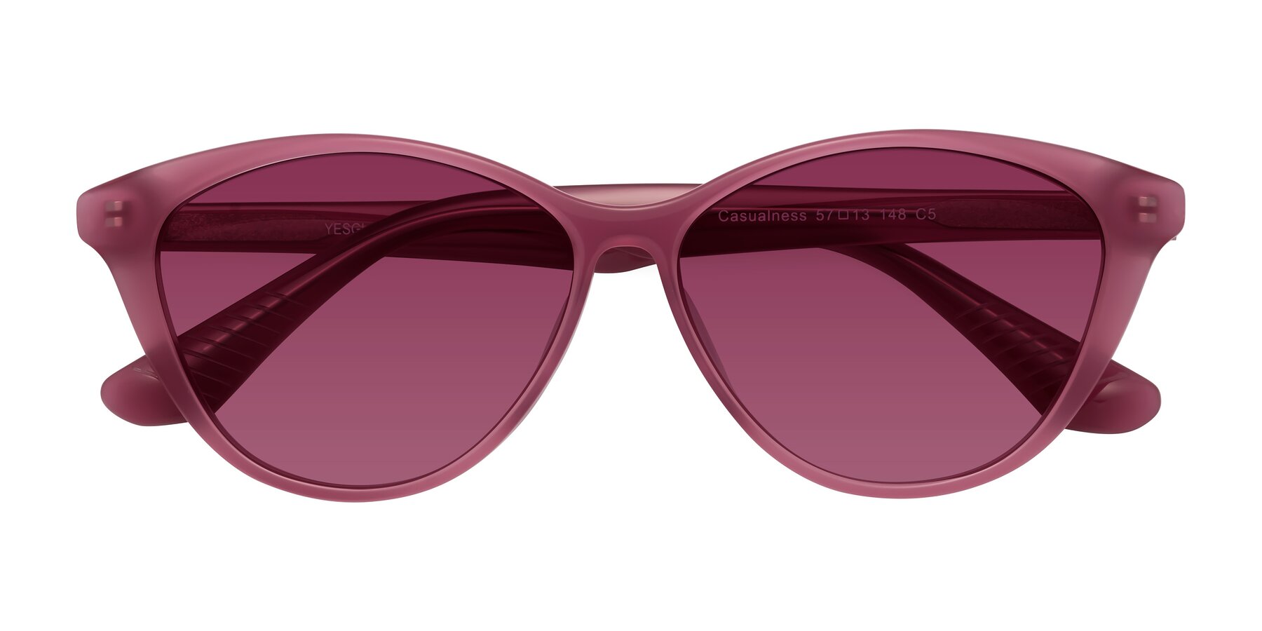 Folded Front of Casualness in Pink with Wine Tinted Lenses