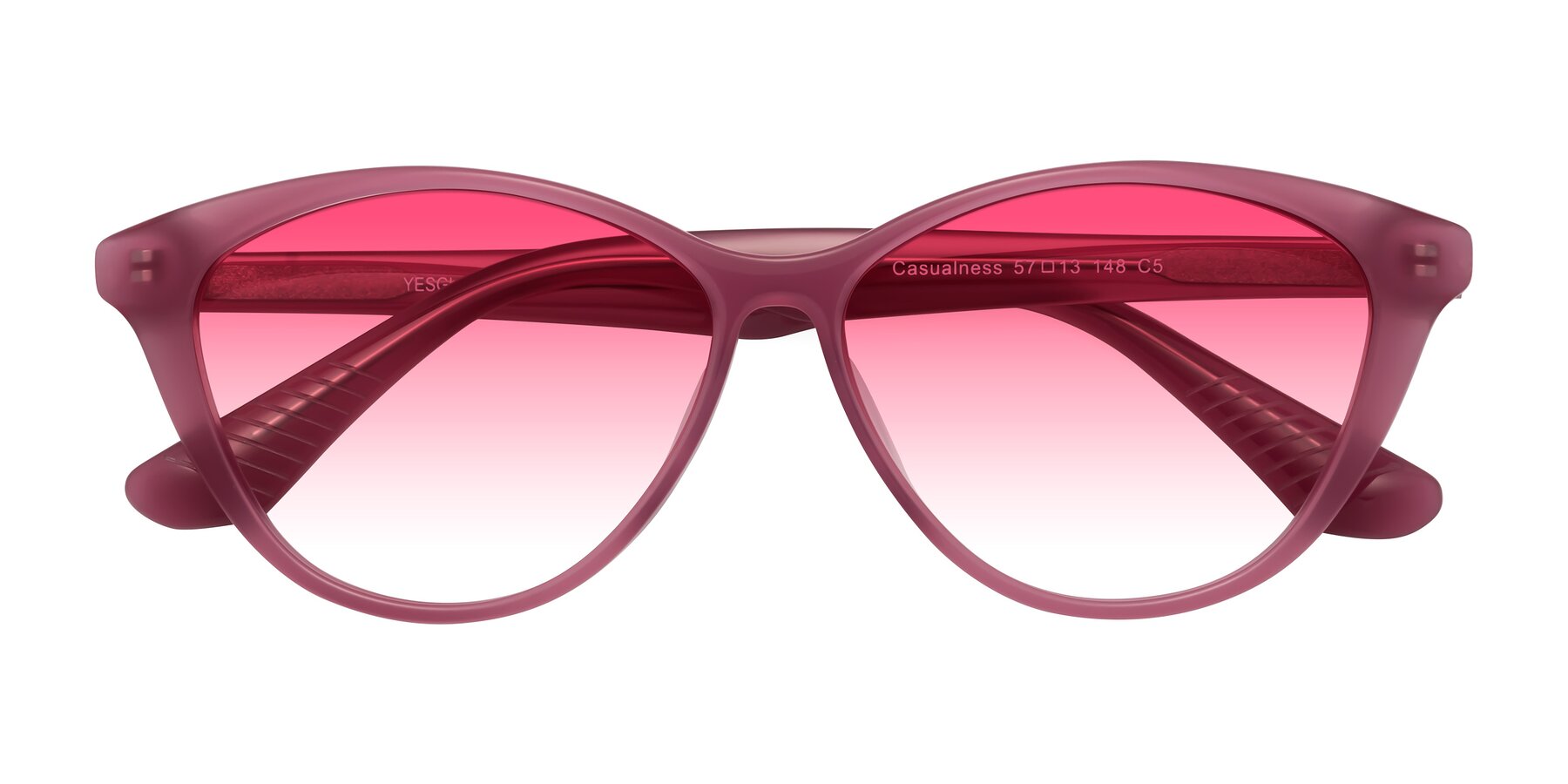 Folded Front of Casualness in Pink with Pink Gradient Lenses