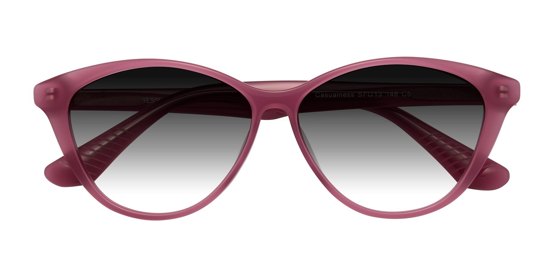 Folded Front of Casualness in Pink with Gray Gradient Lenses