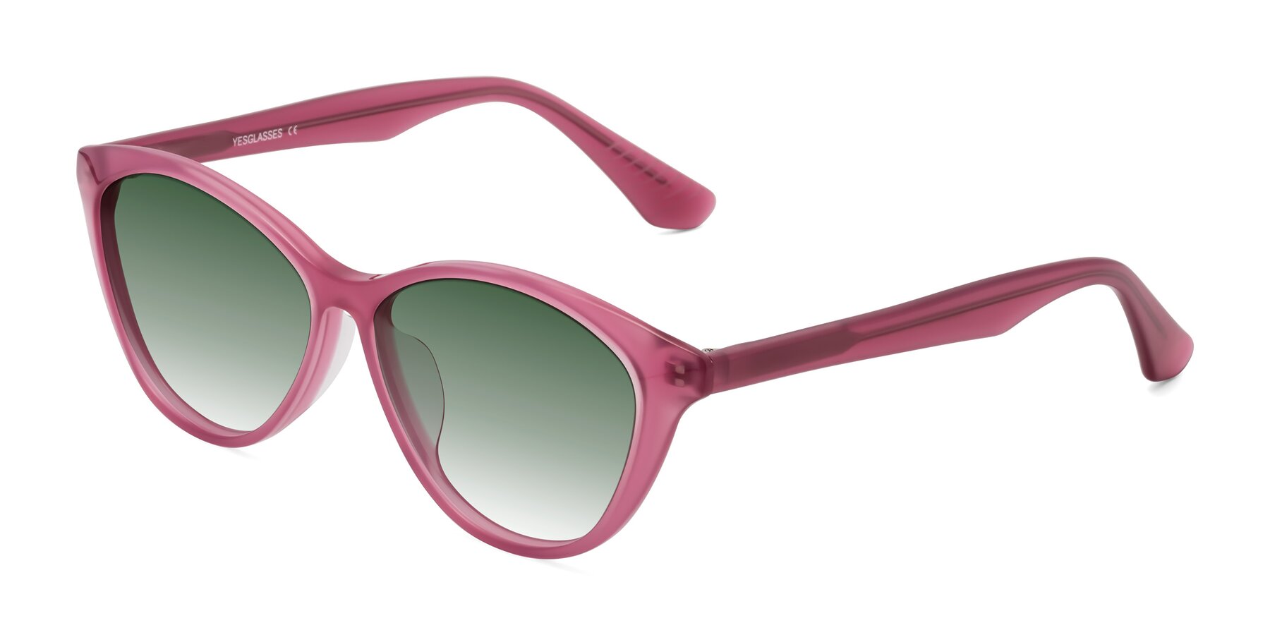 Angle of Casualness in Pink with Green Gradient Lenses