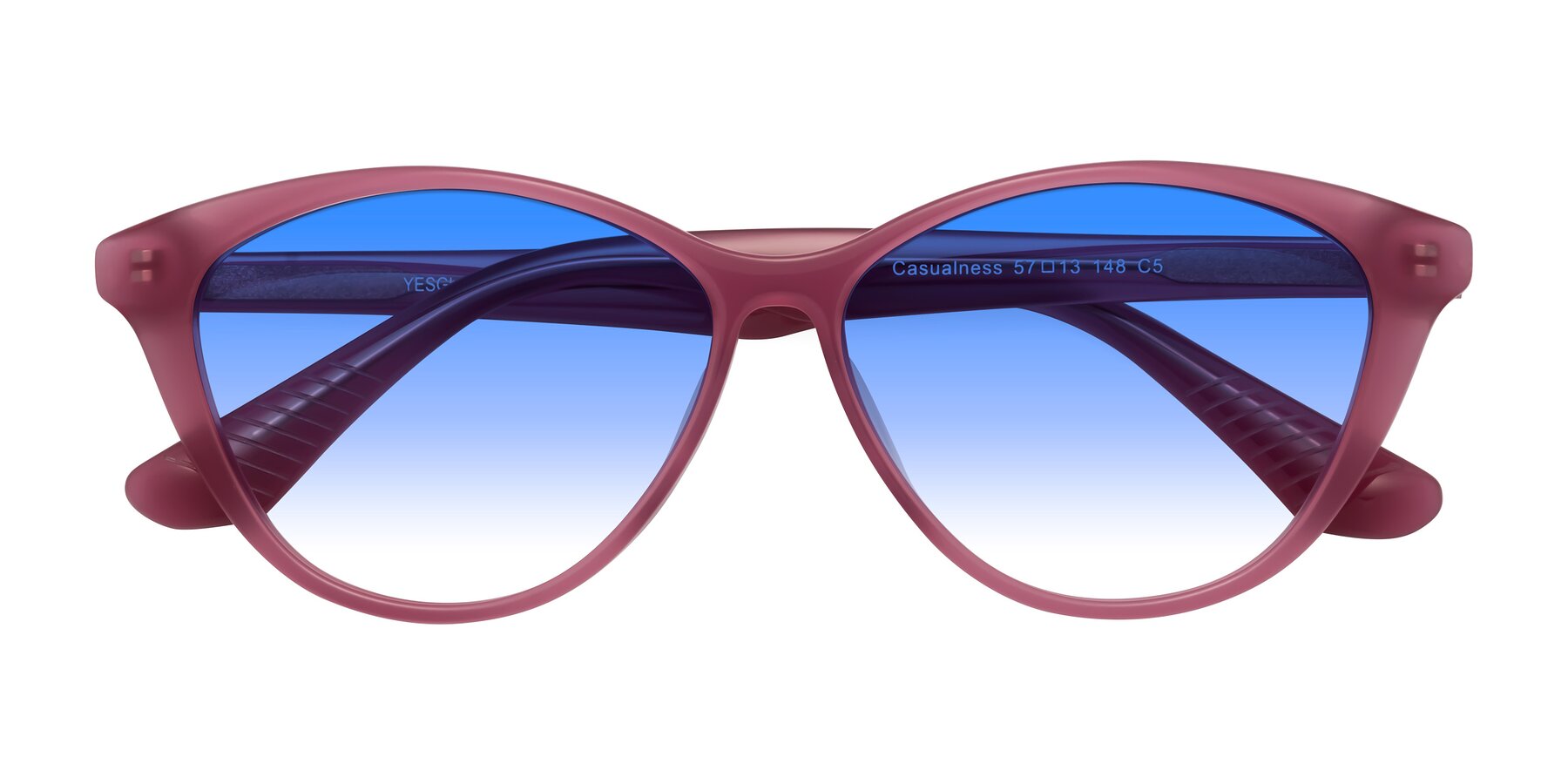 Folded Front of Casualness in Pink with Blue Gradient Lenses