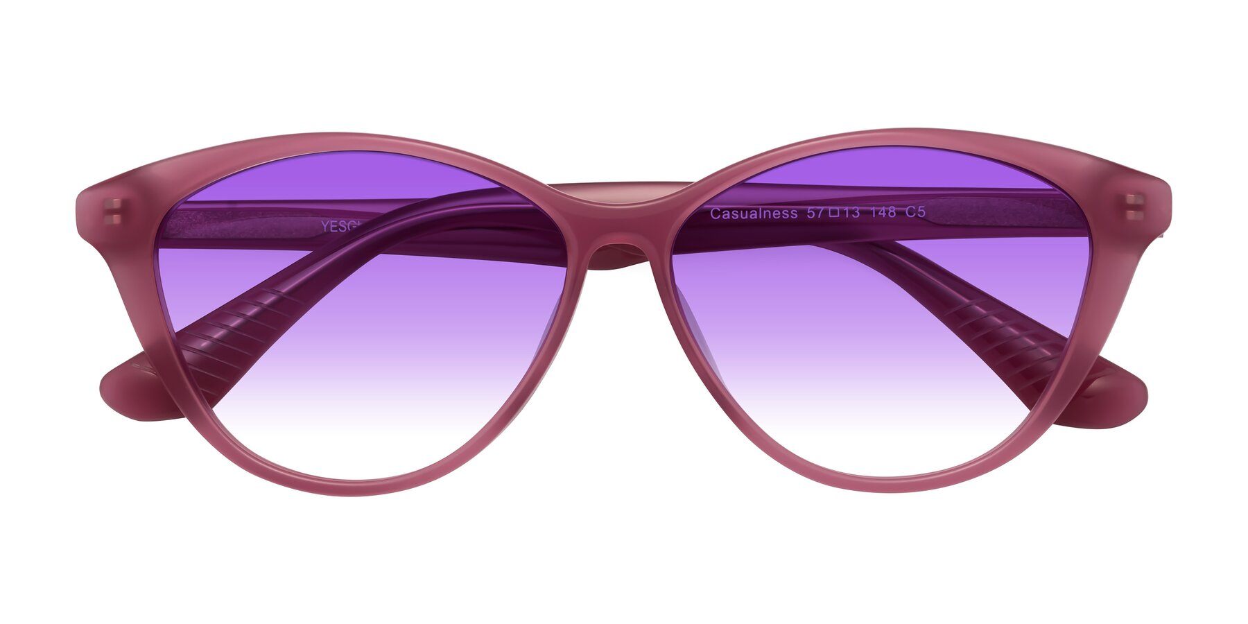 Folded Front of Casualness in Pink with Purple Gradient Lenses