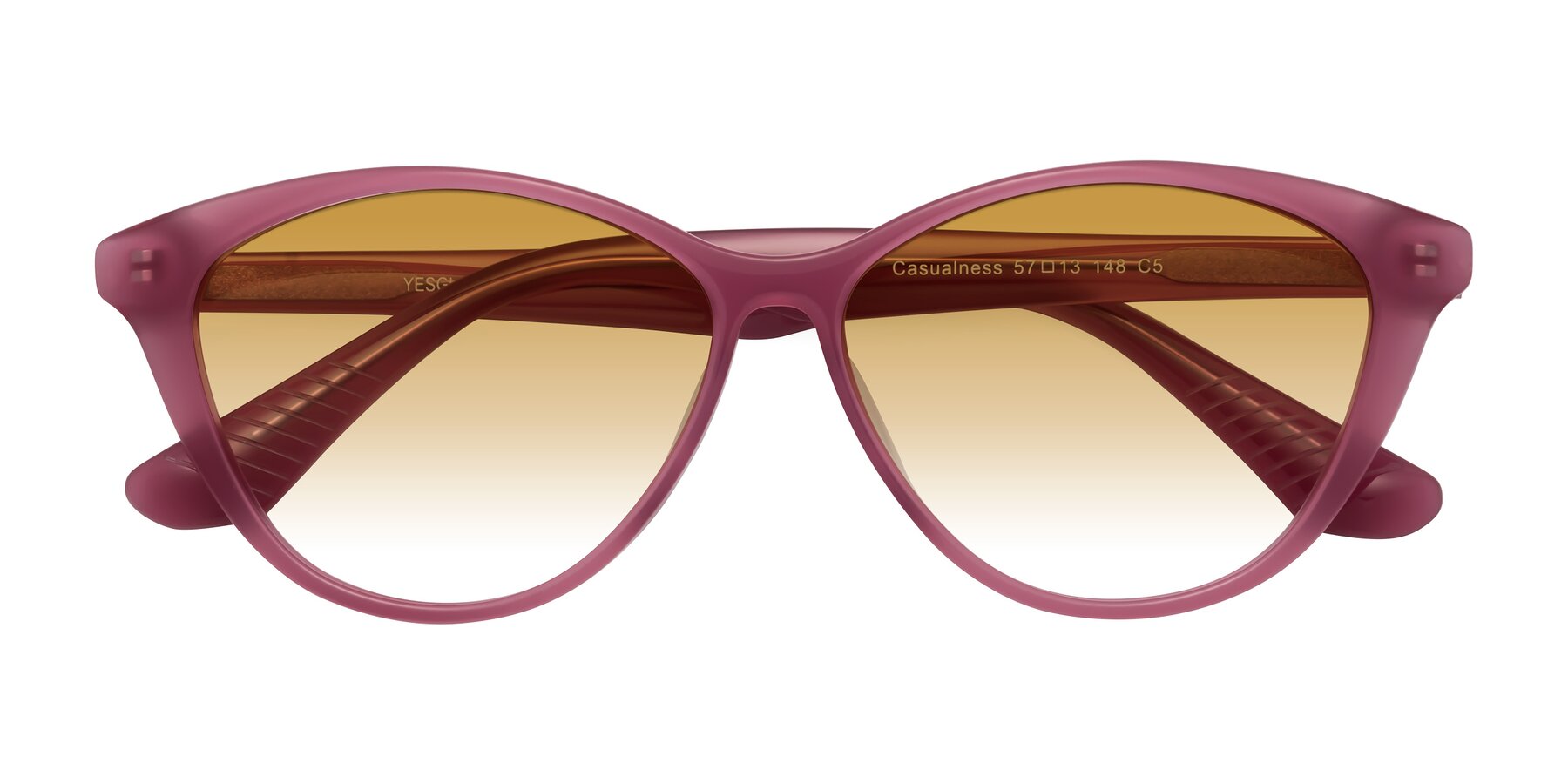 Folded Front of Casualness in Pink with Champagne Gradient Lenses