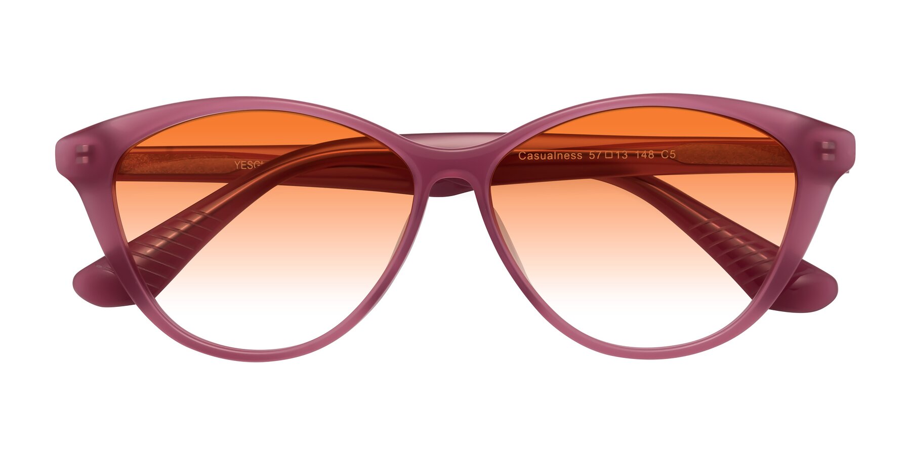 Folded Front of Casualness in Pink with Orange Gradient Lenses