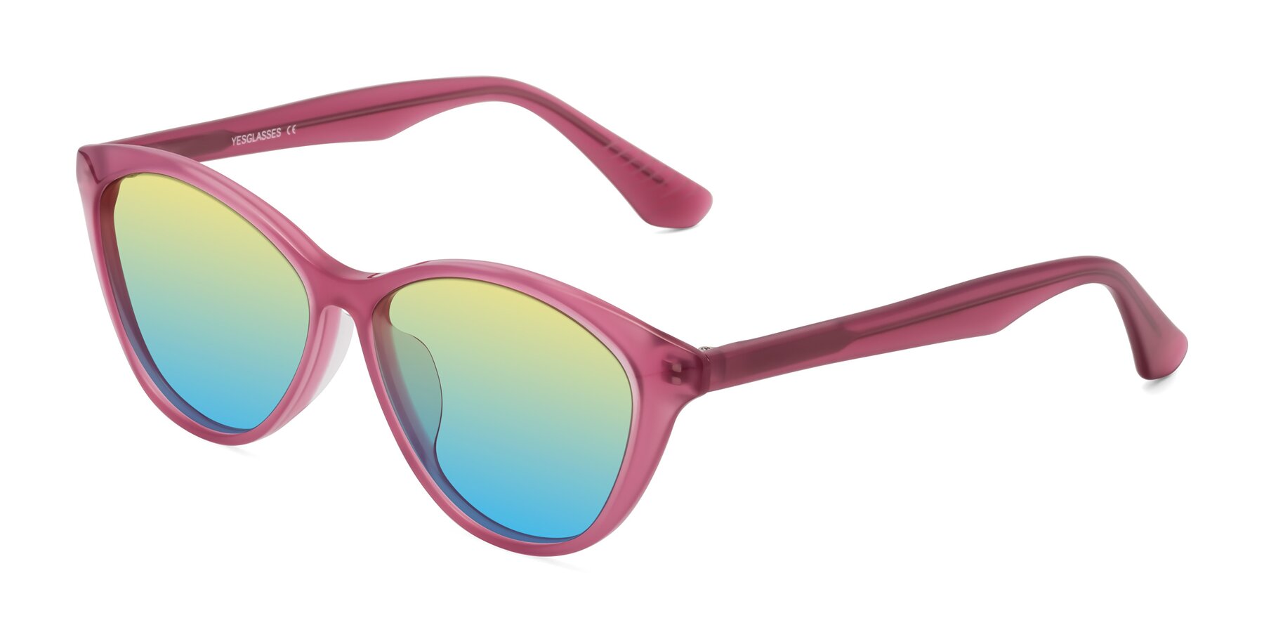 Angle of Casualness in Pink with Yellow / Blue Gradient Lenses