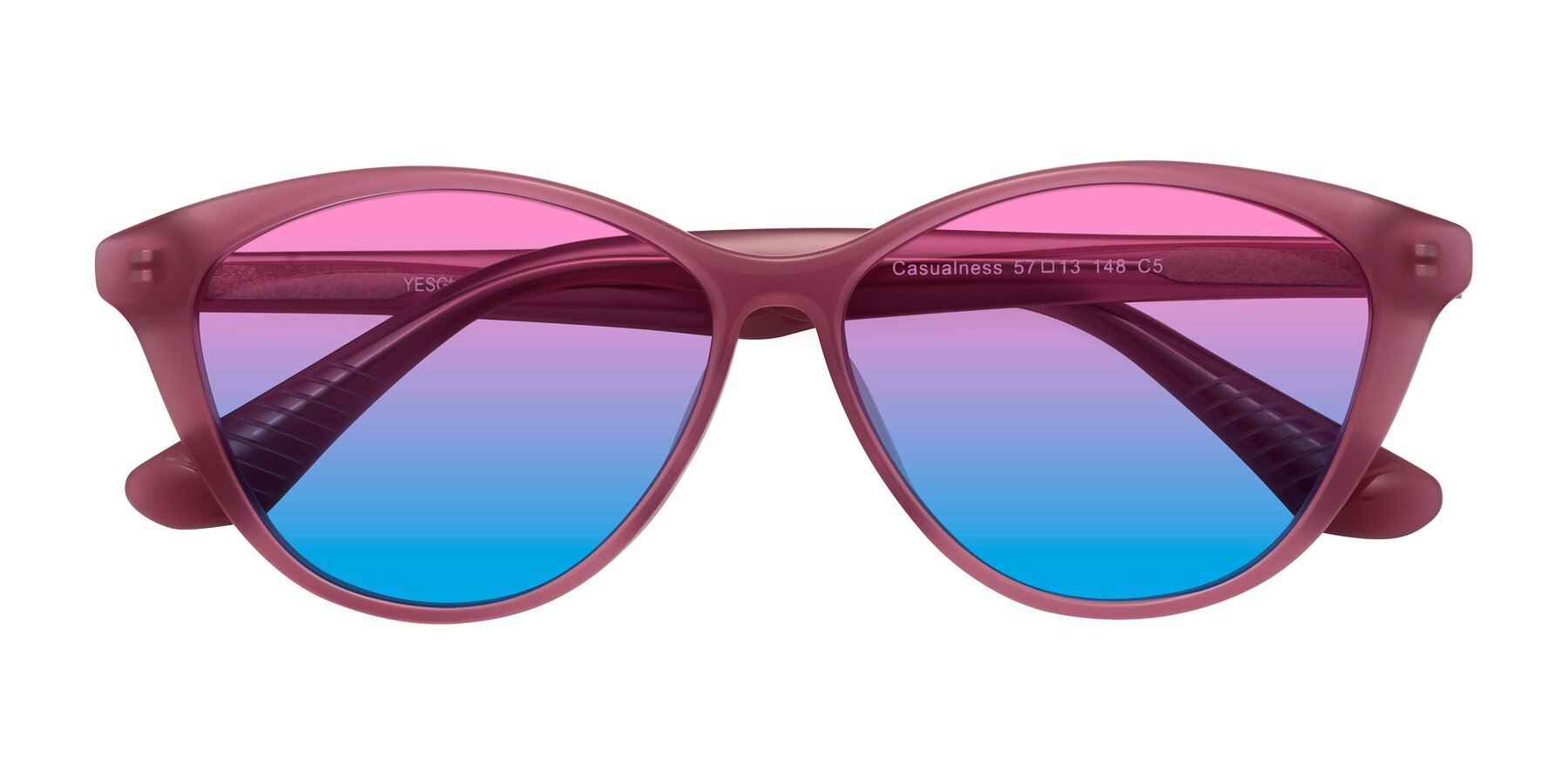 Folded Front of Casualness in Pink with Pink / Blue Gradient Lenses