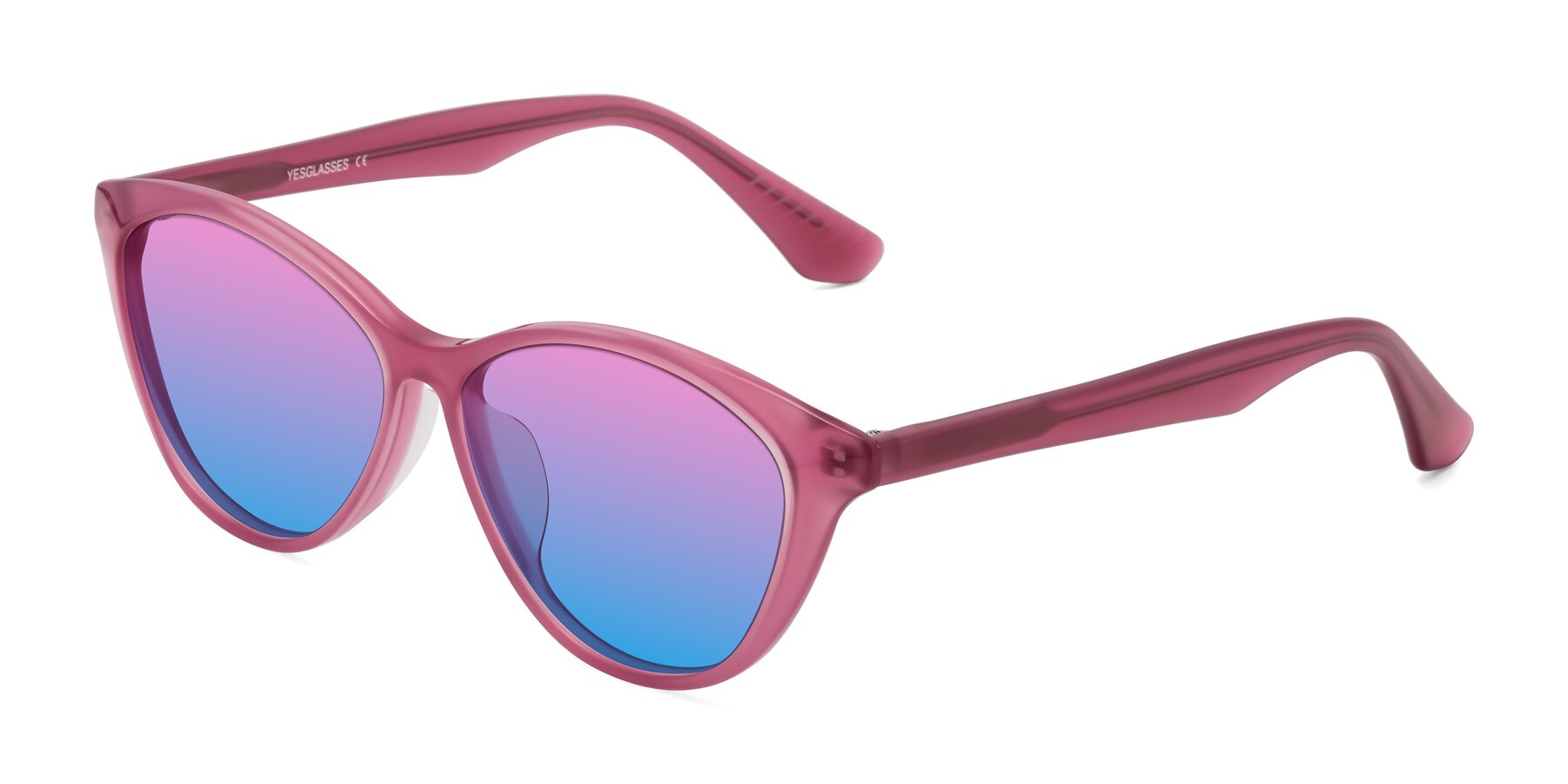 Angle of Casualness in Pink with Pink / Blue Gradient Lenses