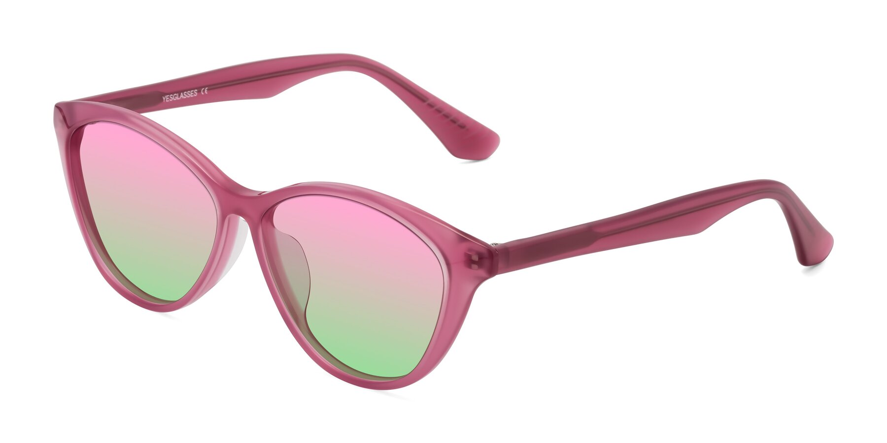 Angle of Casualness in Pink with Pink / Green Gradient Lenses