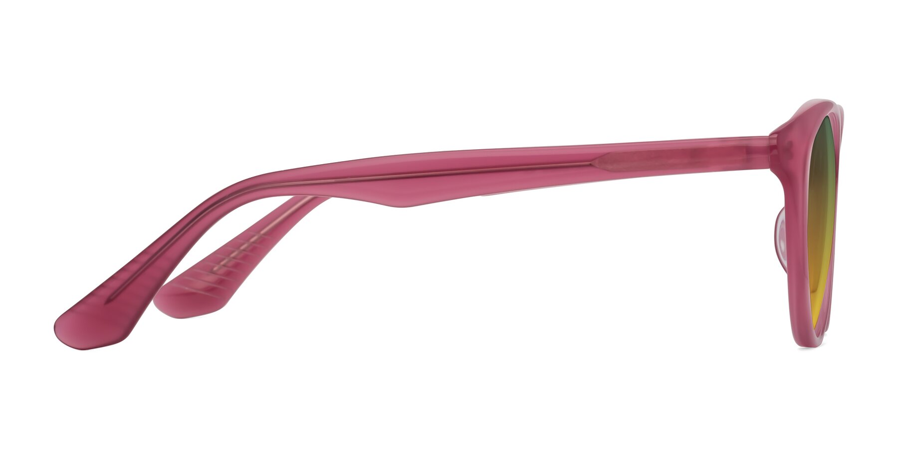 Side of Casualness in Pink with Green / Yellow Gradient Lenses