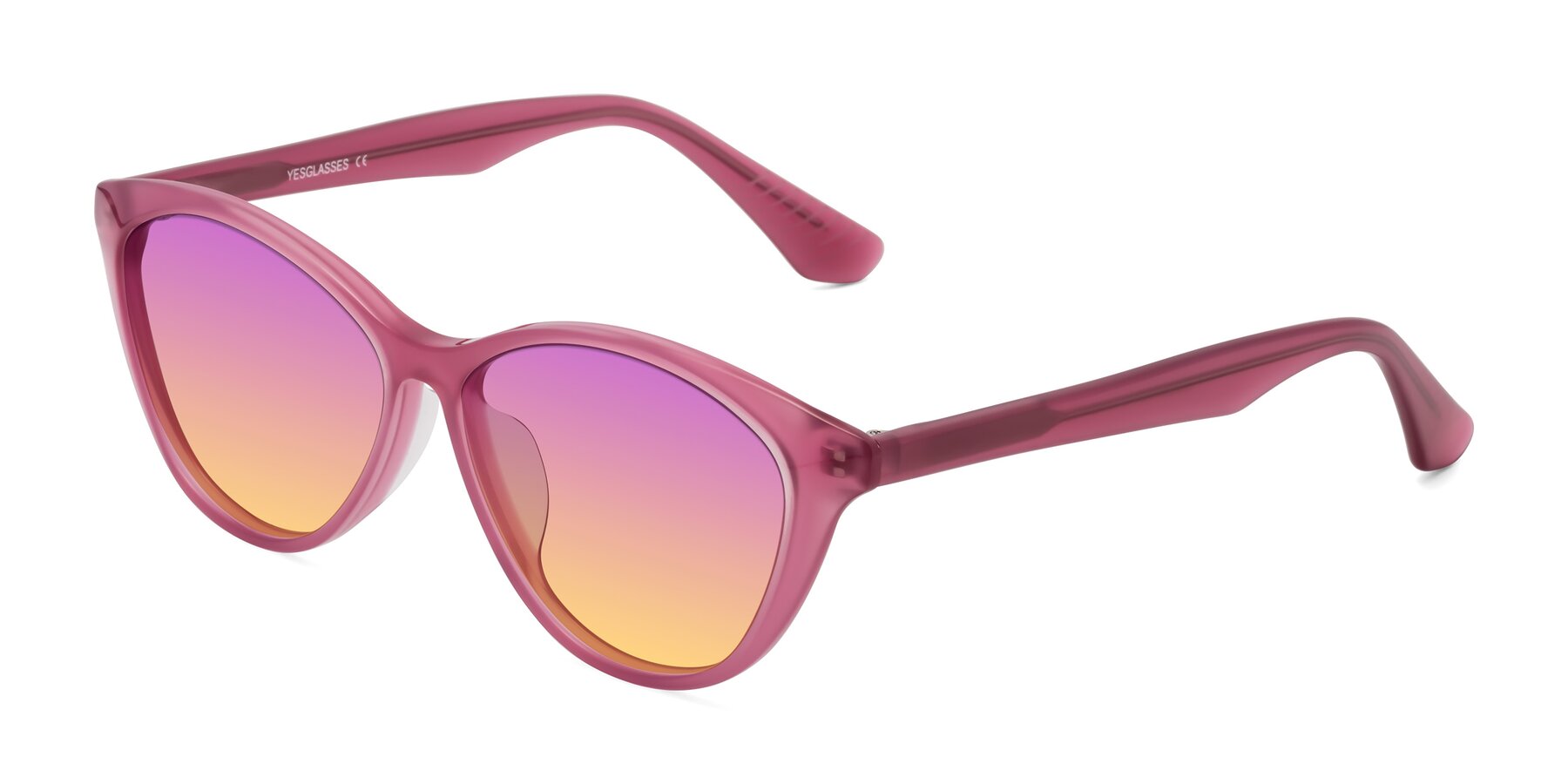 Angle of Casualness in Pink with Purple / Yellow Gradient Lenses