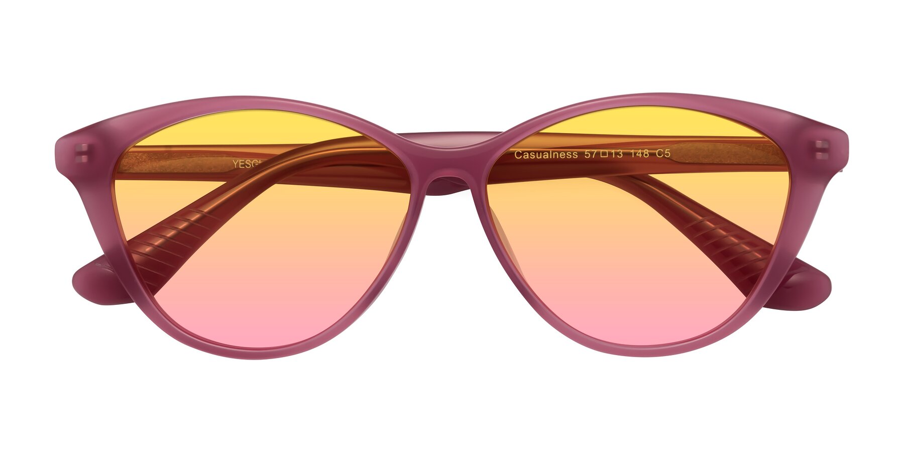 Folded Front of Casualness in Pink with Yellow / Pink Gradient Lenses