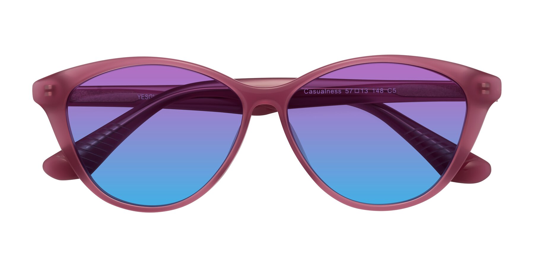 Folded Front of Casualness in Pink with Purple / Blue Gradient Lenses