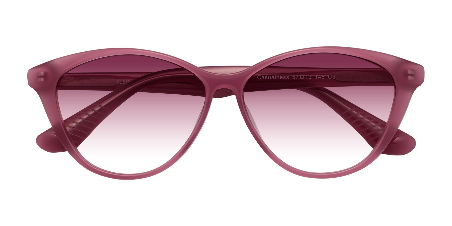 Folded Front of Casualness in Pink with Wine Gradient Lenses