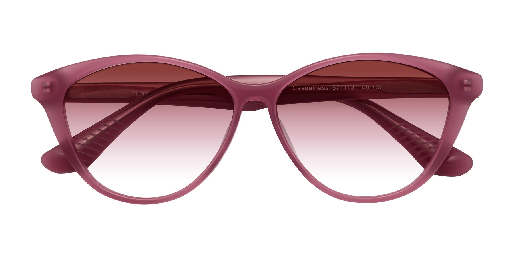 Folded Front of Casualness in Pink with Garnet Gradient Lenses