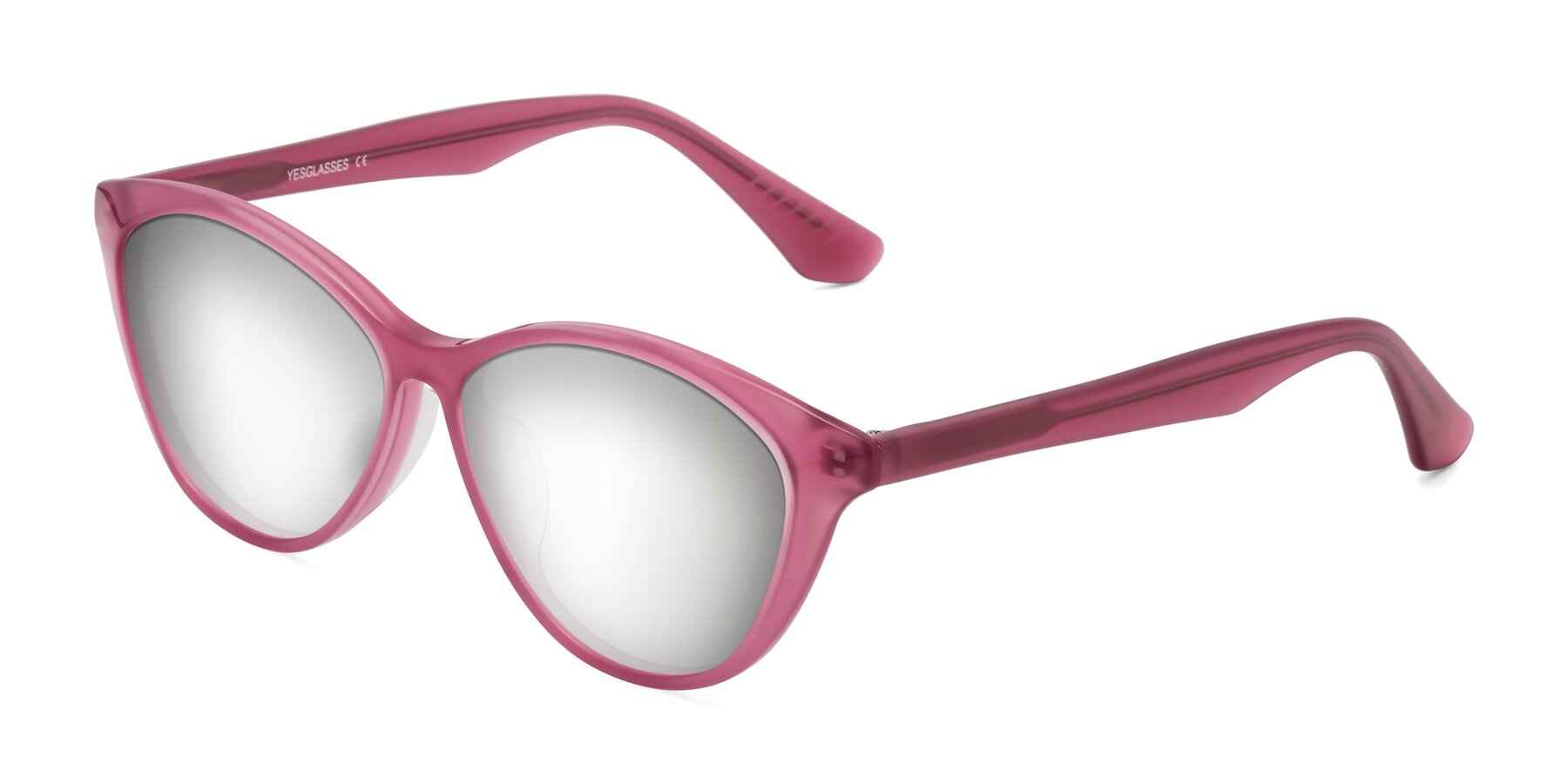 Angle of Casualness in Pink with Silver Mirrored Lenses